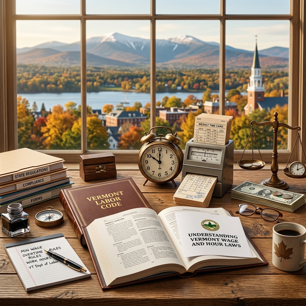 A practical guide to Vermont’s wage, overtime, leave, and recordkeeping rules for workers and employers.