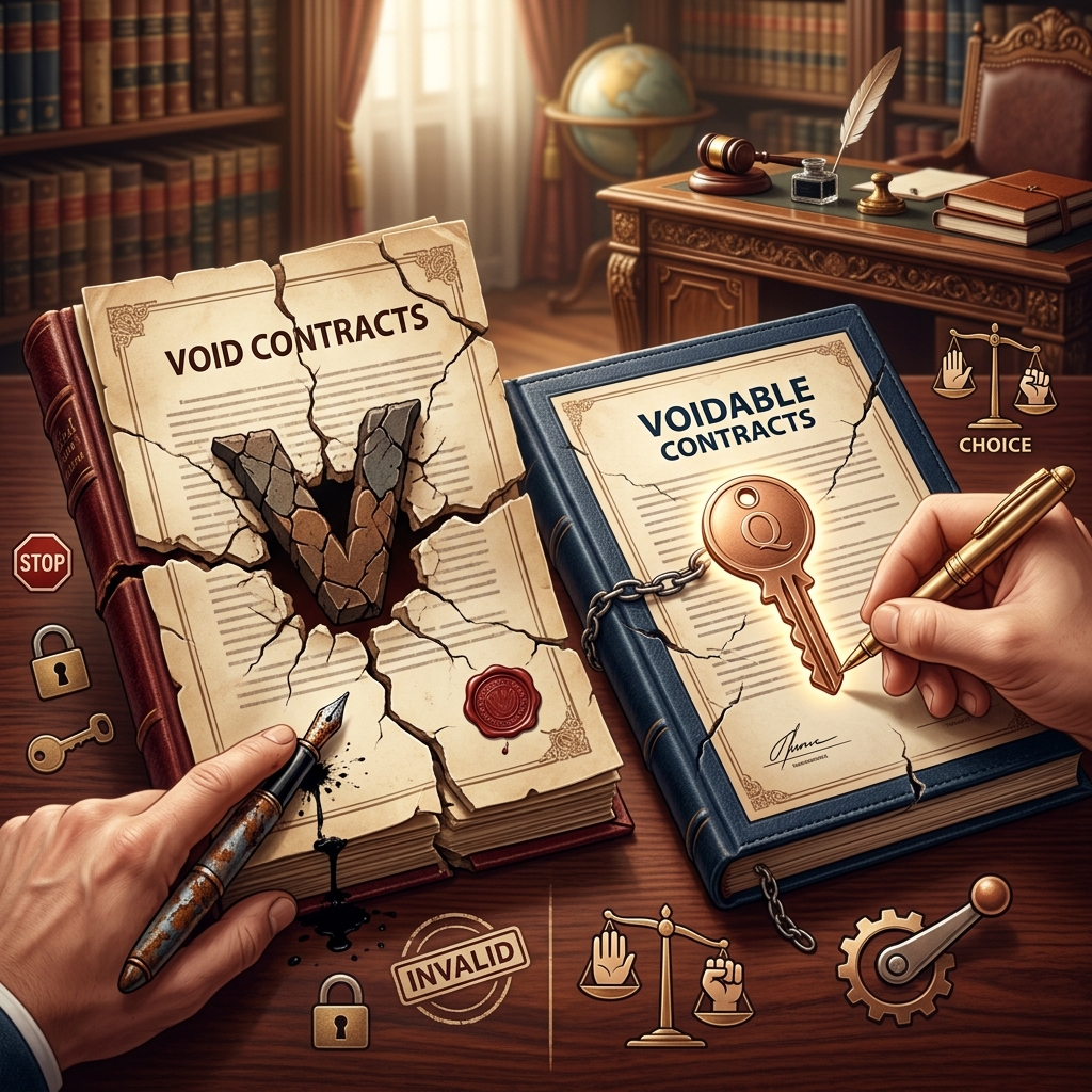 Learn when a contract is treated as void or voidable, why the distinction matters, and what practical steps you can take if your agreement is legally defective.