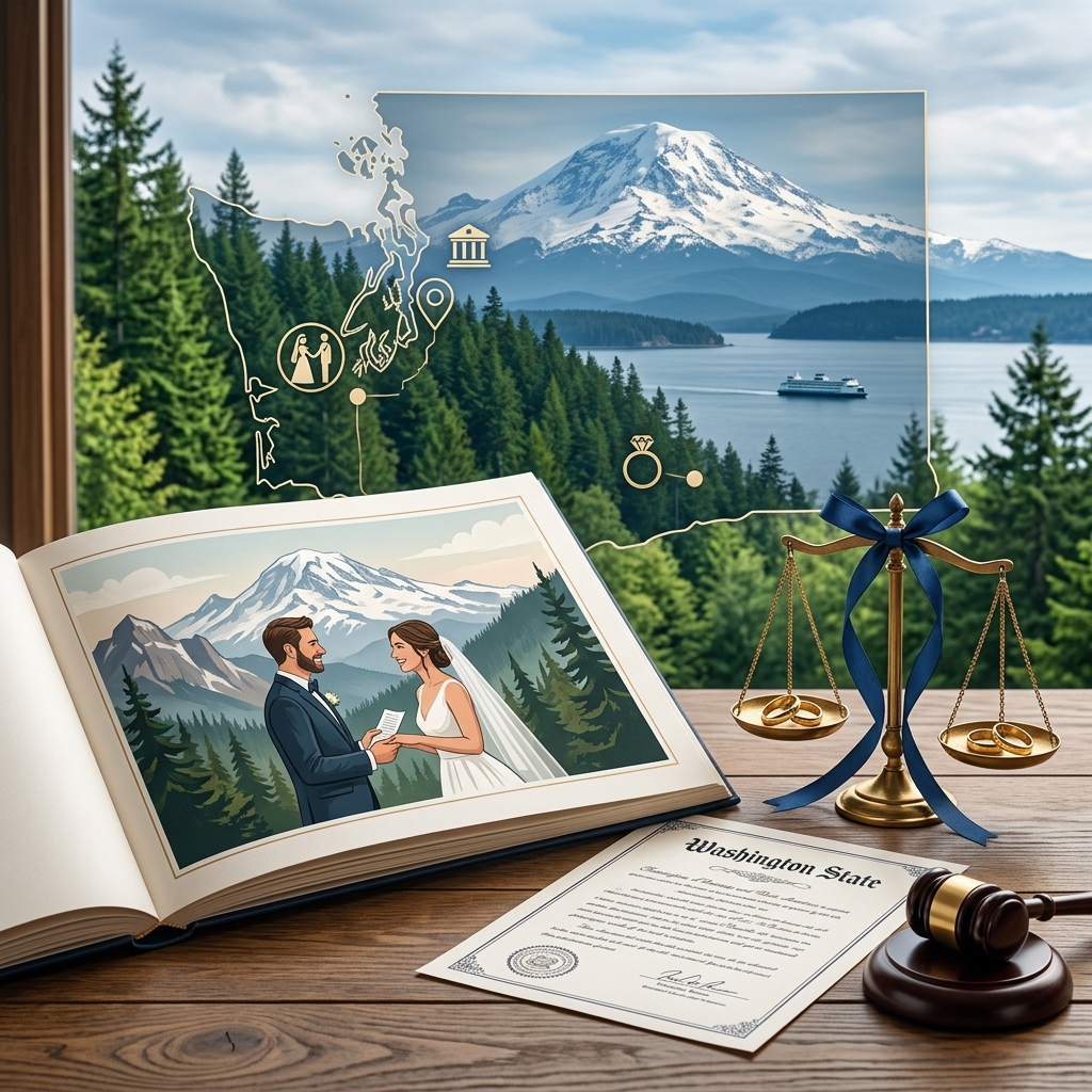 Understanding Washington State Marriage Laws A practical guide to marriage requirements, licenses, ceremonies, and legal rules for couples planning to marry in Washington State.