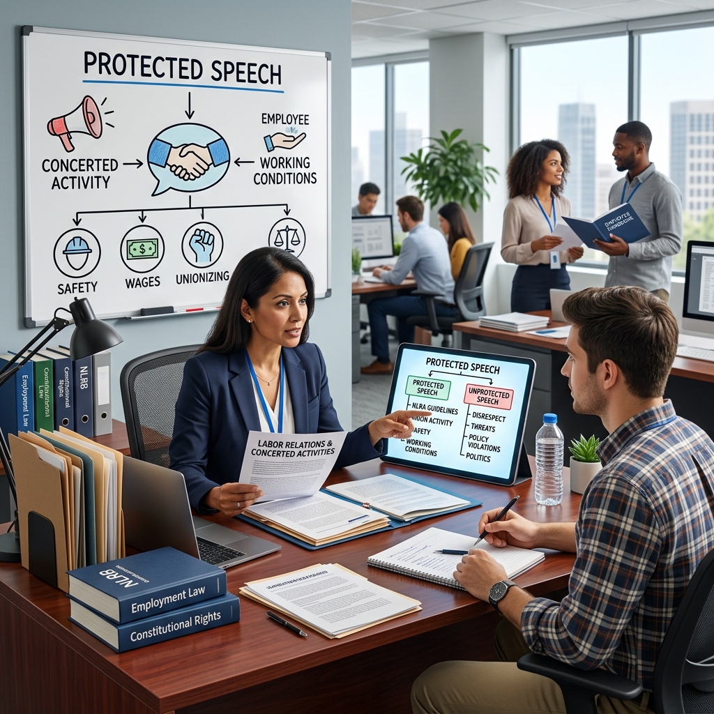 A practical guide to when your words at work are legally protected and when employers may lawfully limit or discipline workplace speech.