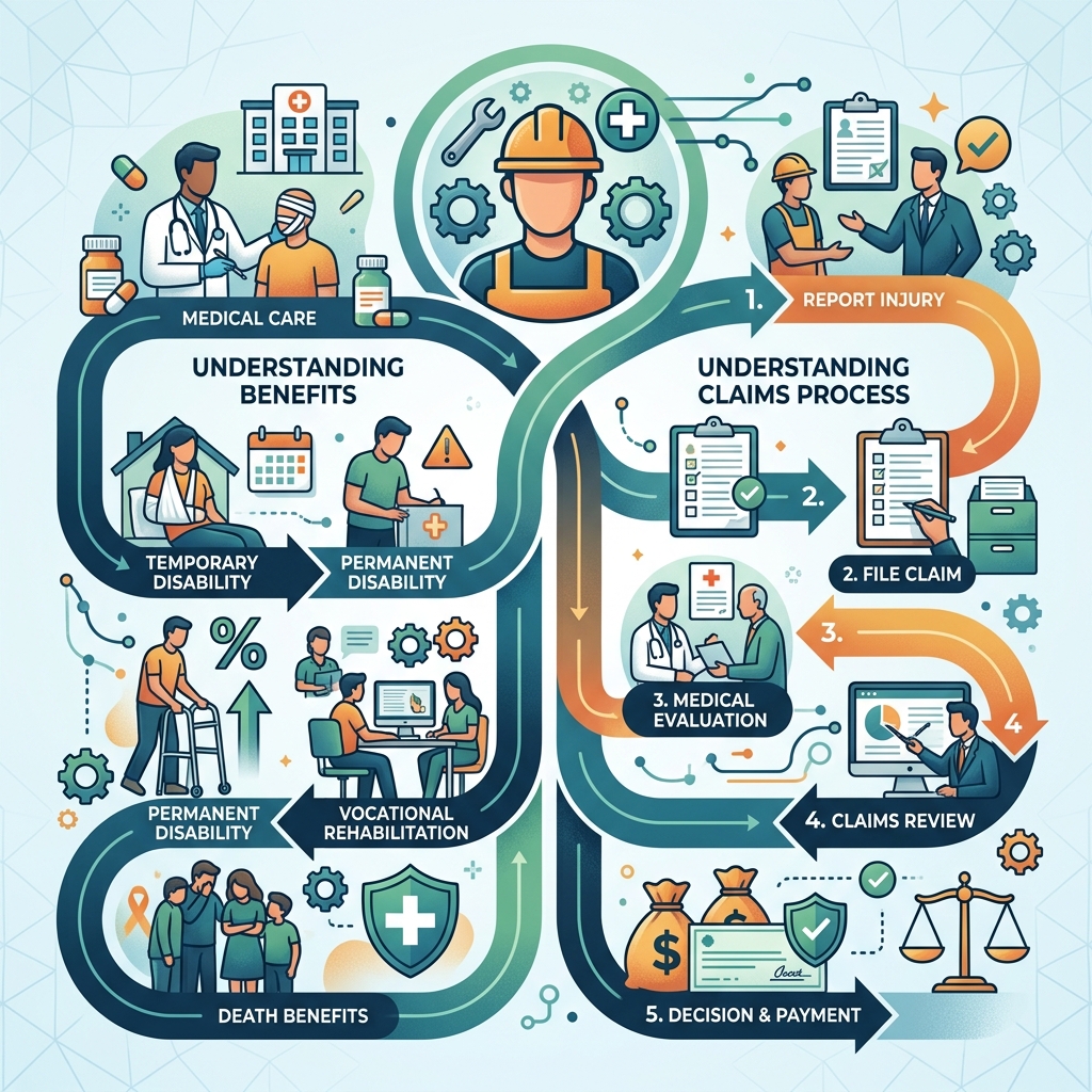 Understanding Workers’ Compensation Benefits and Claims A practical, in-depth guide to workers’ compensation benefits, eligibility, and the claims process for injured employees.
