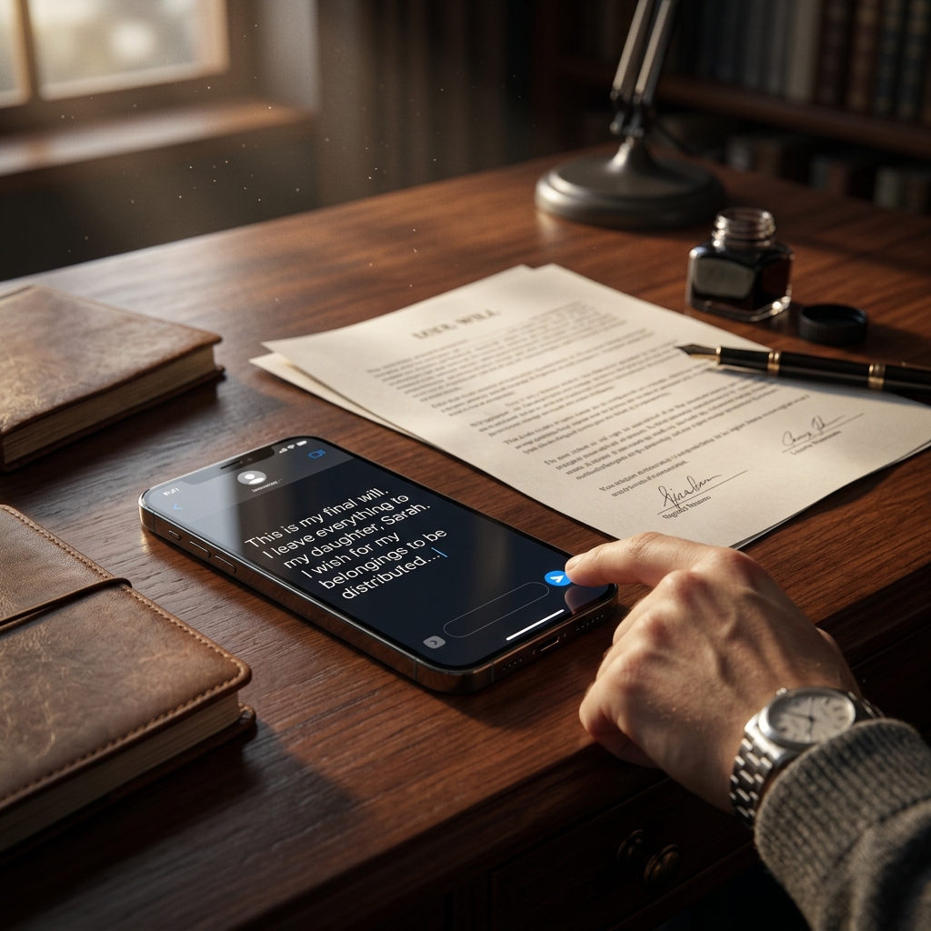 Digital messages are reshaping how courts interpret last wishes, but relying on an unsent text as a will carries serious legal risks.