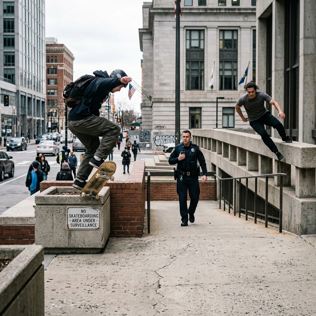 A practical look at street sports, safety risks, and the laws that can turn recreation into a citation.