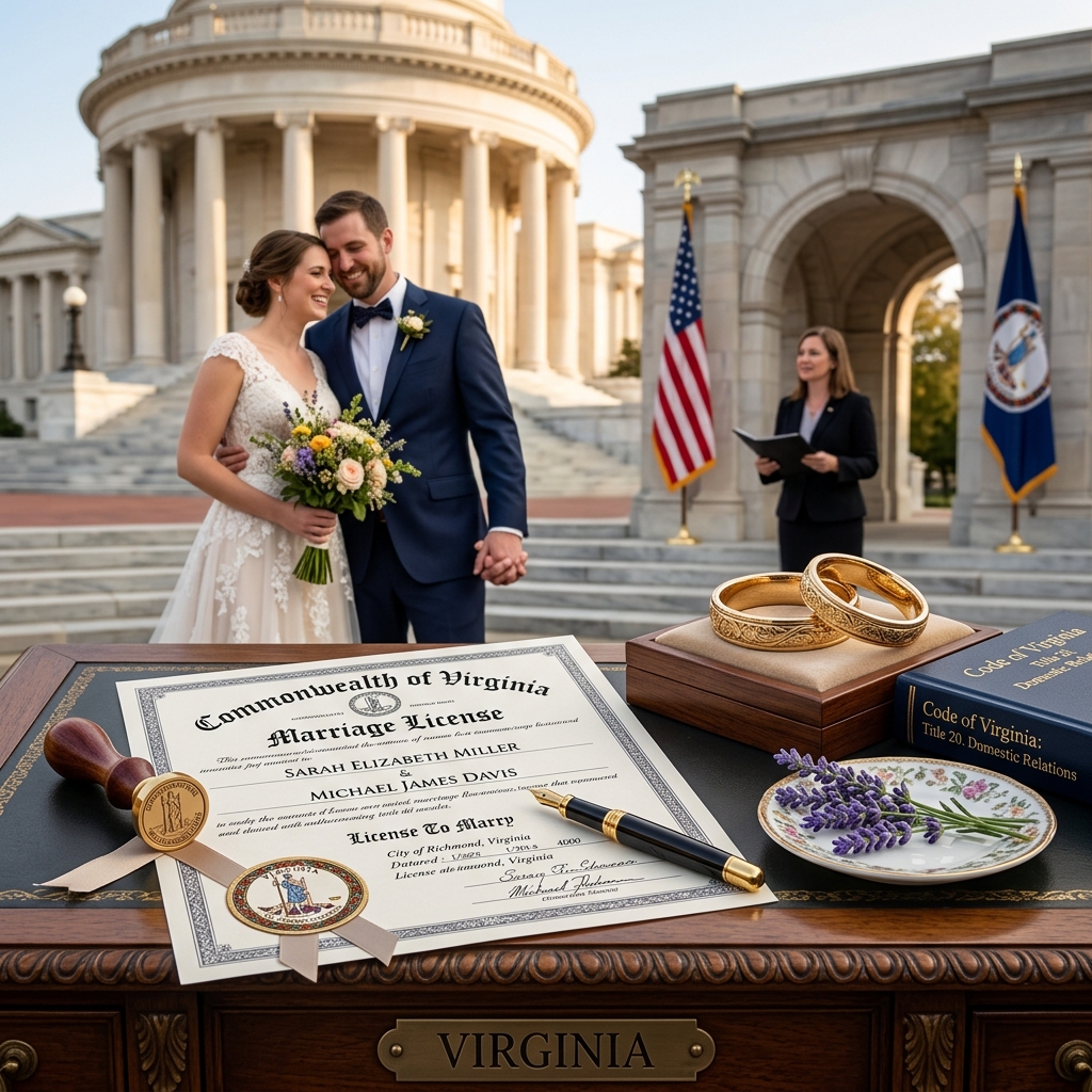 A practical, plain-language guide to marriage requirements, restrictions, and legal consequences under Virginia law.
