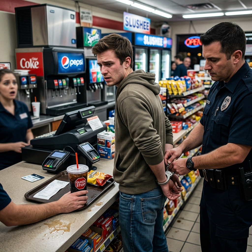 How a $1 drink can trigger felony charges and what that reveals about modern theft and repeat‑offender laws.