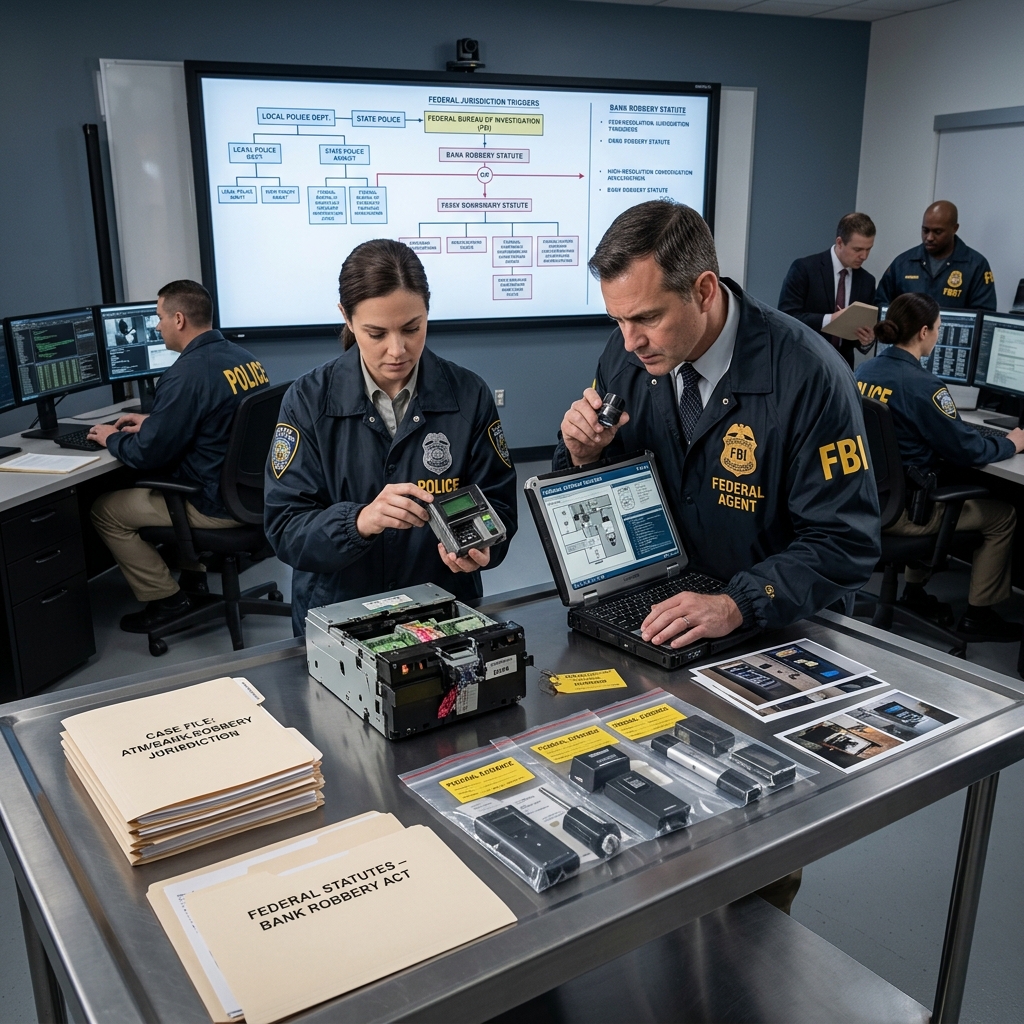 Understanding when crimes at or near ATMs cross the line from local theft into serious federal bank robbery charges under U.S. law.