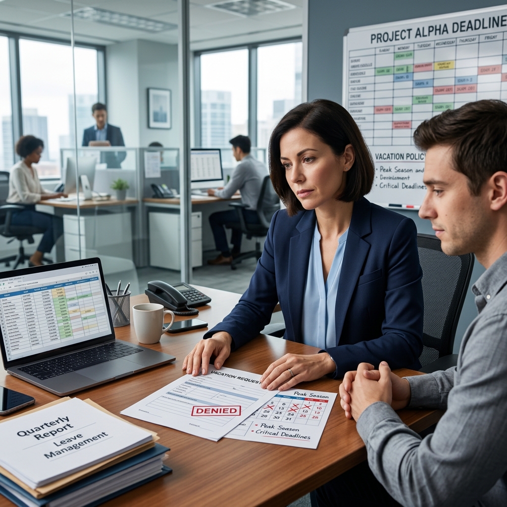 Understand when a company may reject PTO or vacation requests, and how to handle denials fairly and lawfully in the workplace.