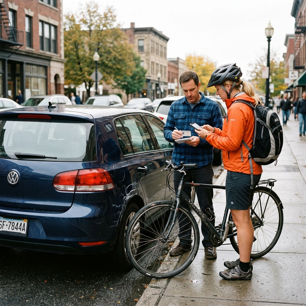 Understand when a bicyclist’s insurance, your own auto policy, or other coverage pays after a bike–car crash that damages your vehicle.