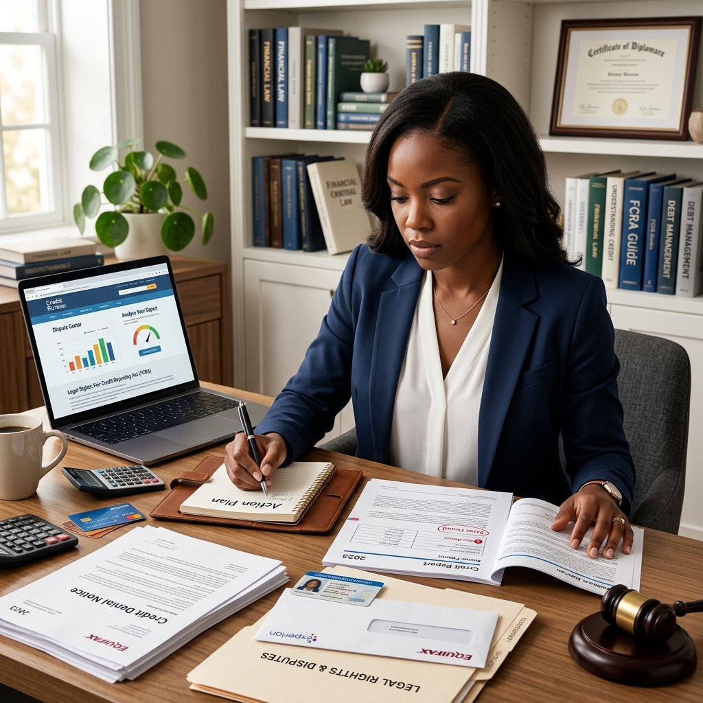 Learn what an adverse action notice means, how to get a free credit report, dispute mistakes, and safely improve your credit after a denial.