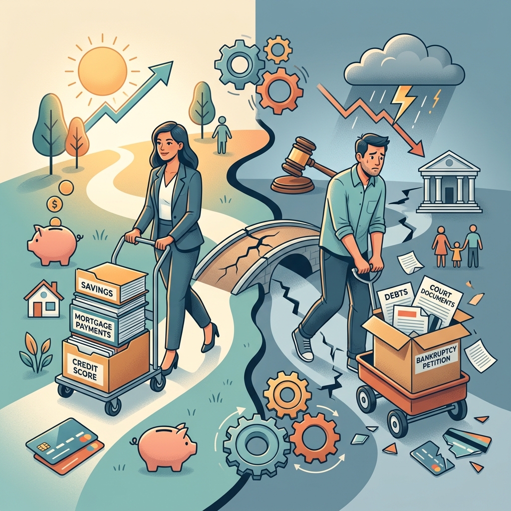 Understanding how an individual bankruptcy filing in marriage affects debts, property, credit scores, and future financial planning for both spouses.