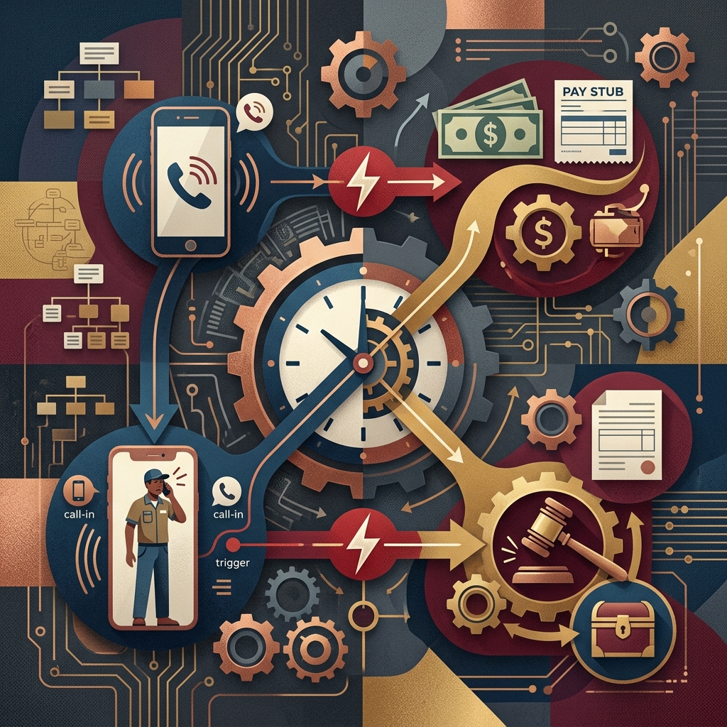 A practical guide to reporting time pay when workers must call in before a shift.