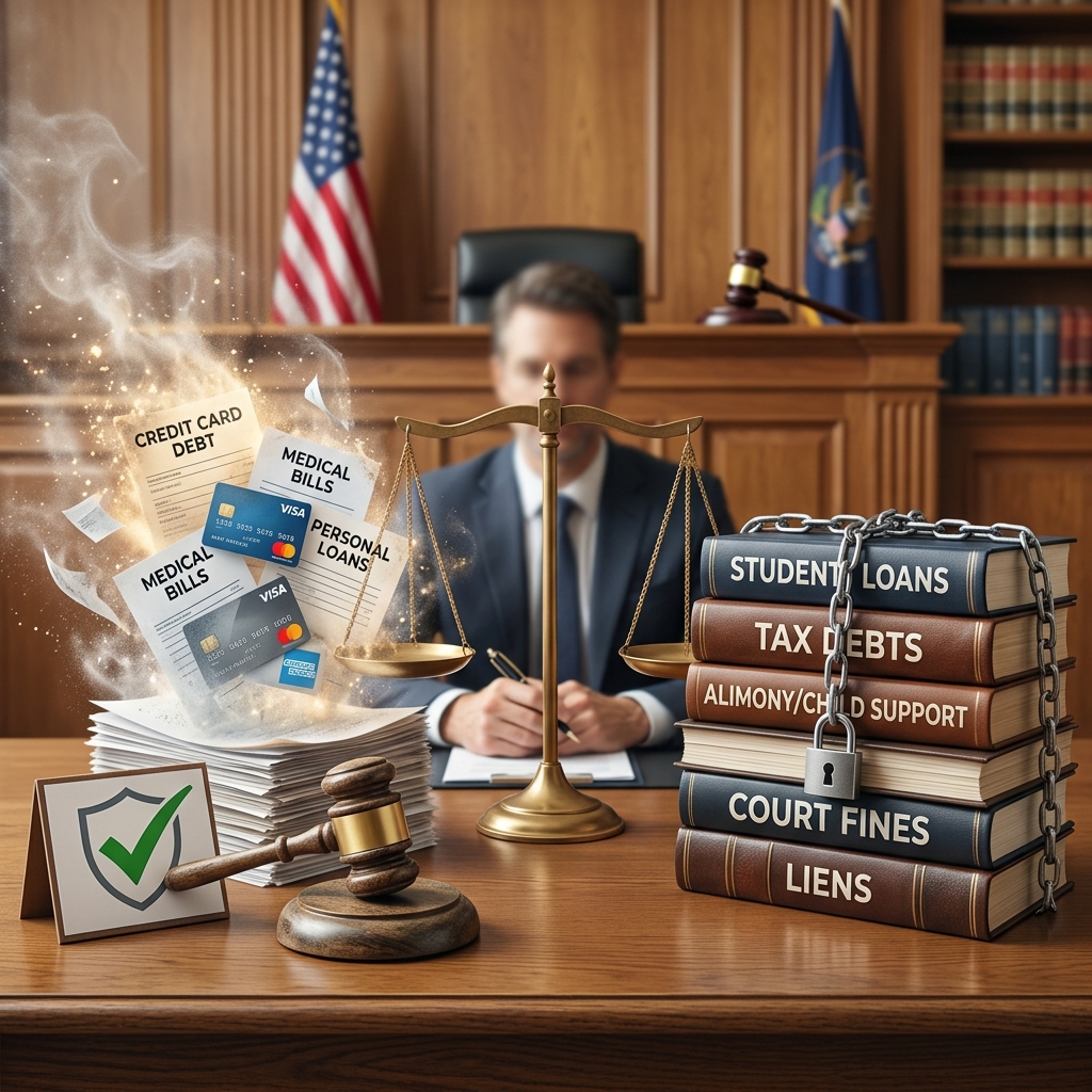 Understand what bankruptcy can and cannot erase so you can plan for a real financial fresh start.