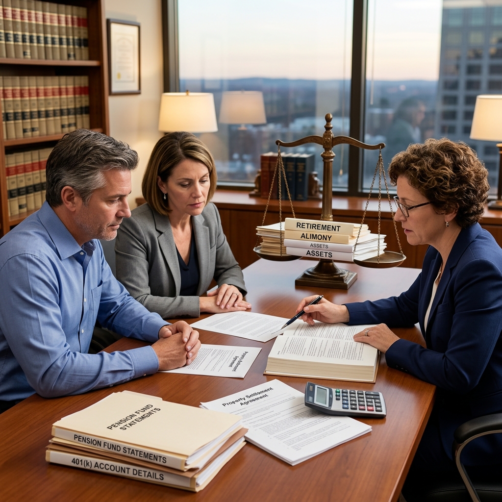A practical legal and financial guide to understanding how retirement accounts and pensions are divided when a marriage ends.