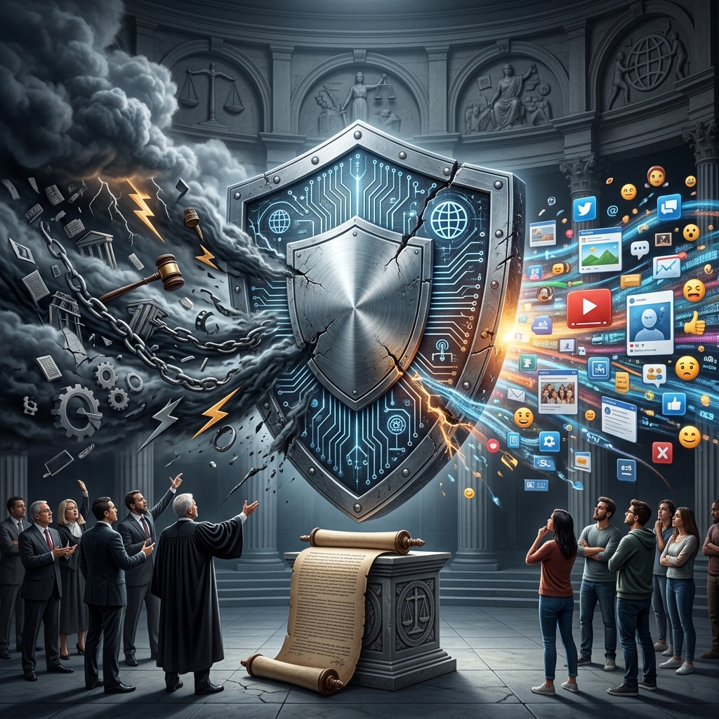 Exploring whether Section 230 of the Communications Decency Act can still protect social media companies as courts and lawmakers narrow its scope.