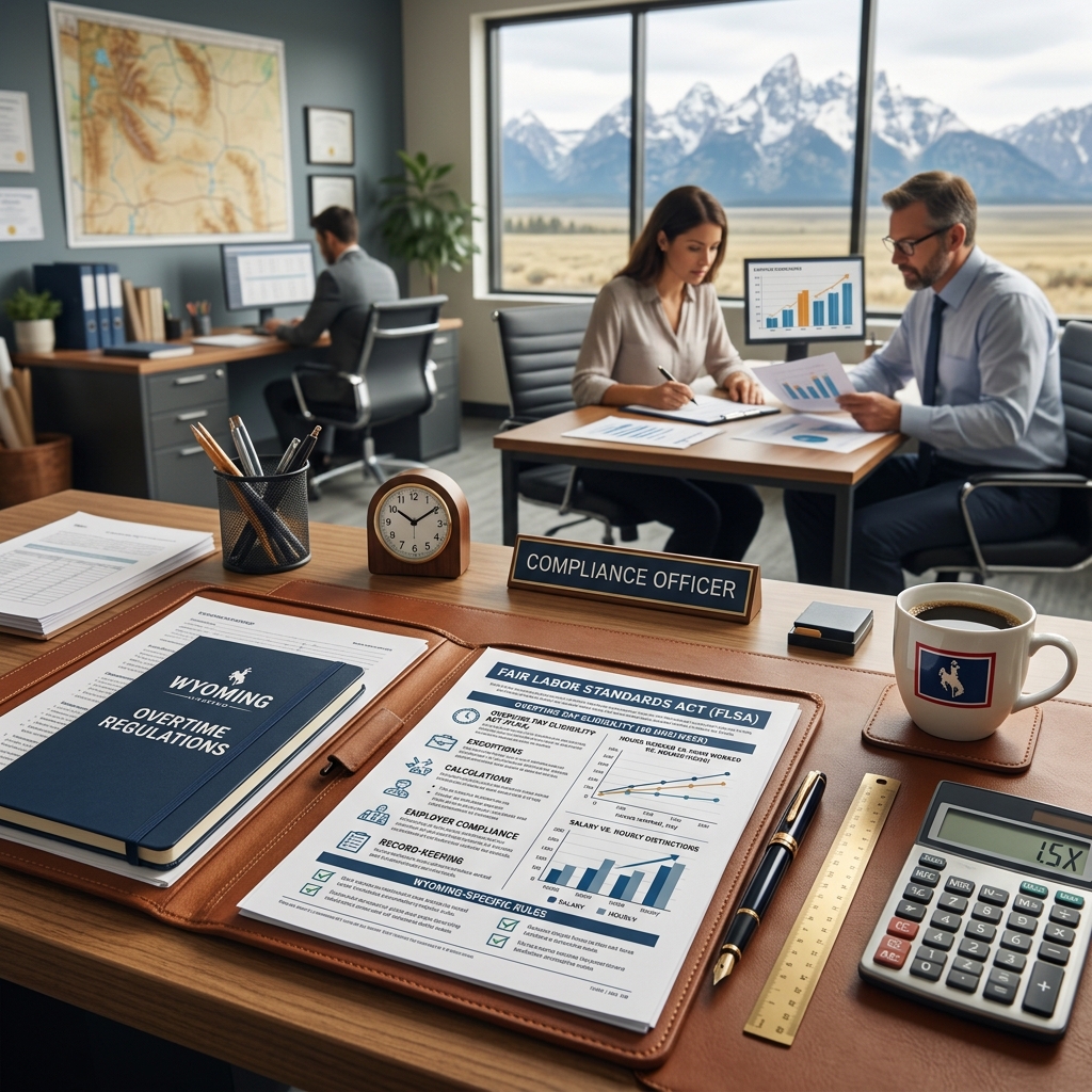 A practical, plain-language guide to how overtime really works in Wyoming under federal and limited state rules.